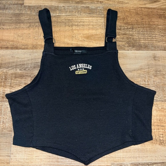 Forever 21 Tops - Forever 21 Los Angeles Black Cropped Tank